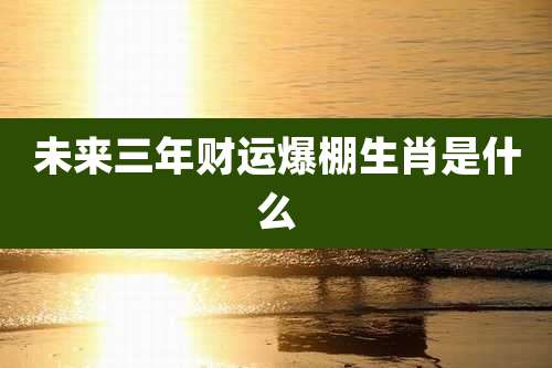 未来三年财运爆棚生肖是什么