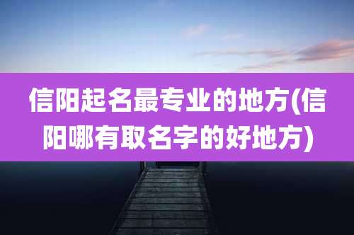 信阳起名最专业的地方(信阳哪有取名字的好地方)