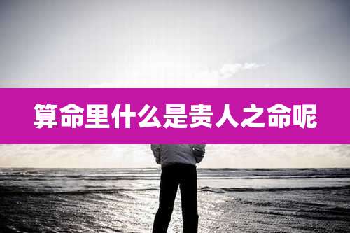 算命里什么是贵人之命呢