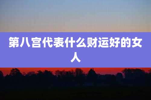 第八宫代表什么财运好的女人