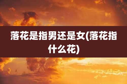 落花是指男还是女(落花指什么花)