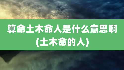 算命土木命人是什么意思啊(土木命的人)