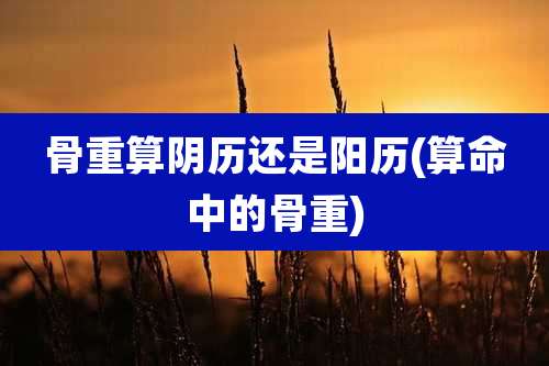 骨重算阴历还是阳历(算命中的骨重)