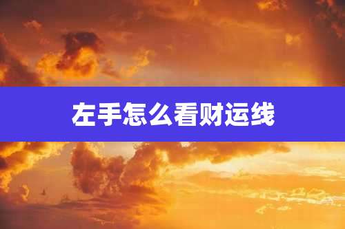 左手怎么看财运线