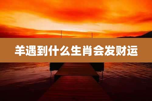 羊遇到什么生肖会发财运