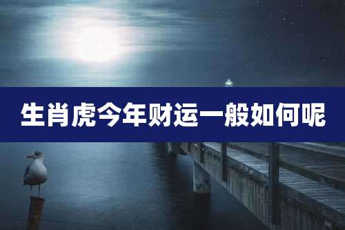 生肖虎今年财运一般如何呢