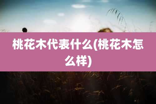 桃花木代表什么(桃花木怎么样)