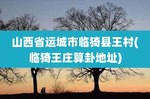 山西省运城市临猗县王村(临猗王庄算卦地址)