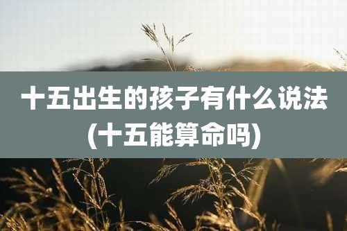 十五出生的孩子有什么说法(十五能算命吗)