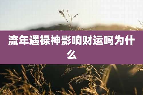 流年遇禄神影响财运吗为什么