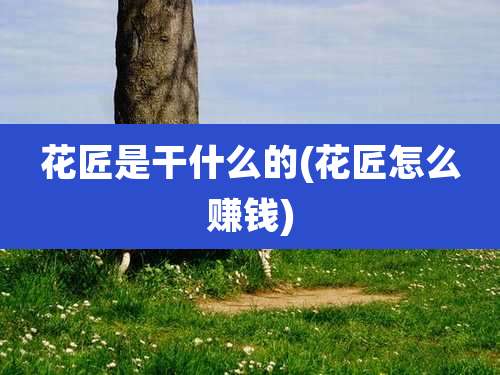 花匠是干什么的(花匠怎么赚钱)