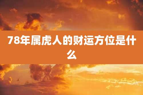 78年属虎人的财运方位是什么
