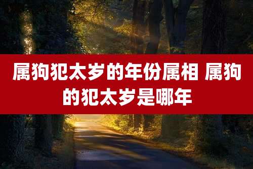 属狗犯太岁的年份属相 属狗的犯太岁是哪年