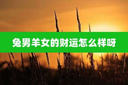 兔男羊女的财运怎么样呀