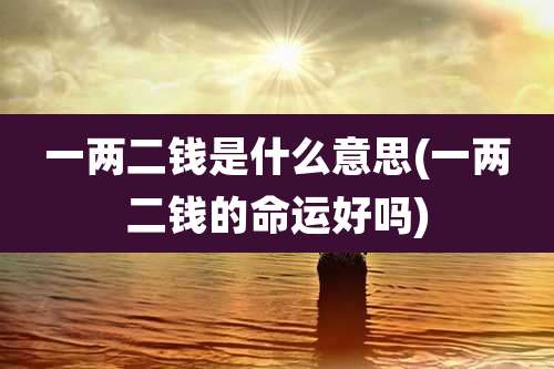 一两二钱是什么意思(一两二钱的命运好吗)