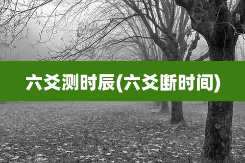 六爻测时辰(六爻断时间)