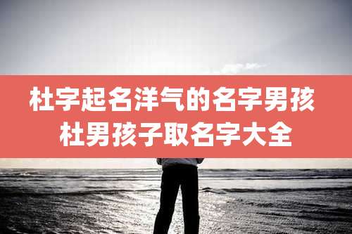 杜字起名洋气的名字男孩 杜男孩子取名字大全