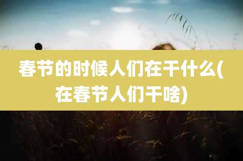 春节的时候人们在干什么(在春节人们干啥)