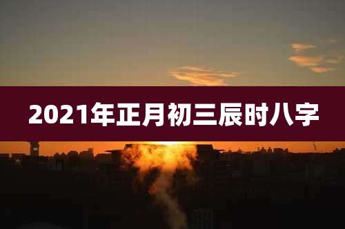 2021年正月初三辰时八字