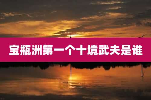 宝瓶洲第一个十境武夫是谁