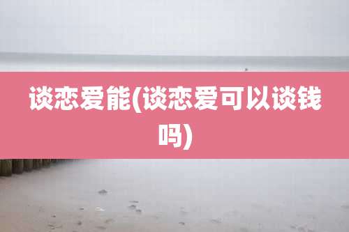 谈恋爱能(谈恋爱可以谈钱吗)
