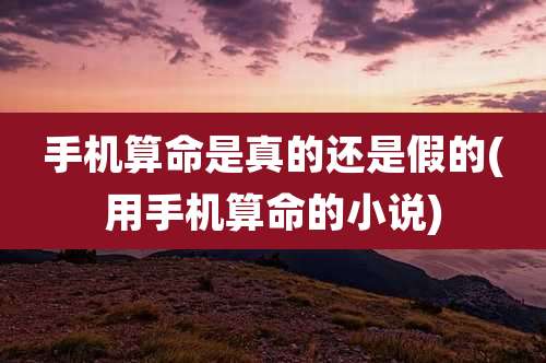 手机算命是真的还是假的(用手机算命的小说)