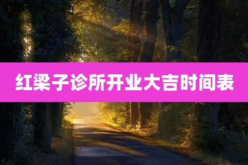 红梁子诊所开业大吉时间表