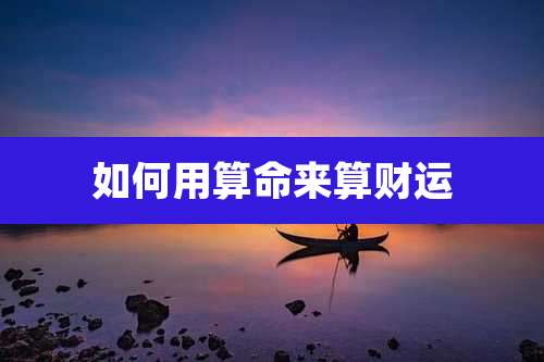 如何用算命来算财运