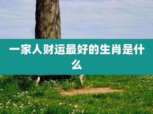 一家人财运最好的生肖是什么