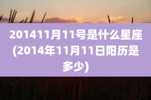 201411月11号是什么星座(2014年11月11日阳历是多少)