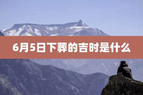 6月5日下葬的吉时是什么