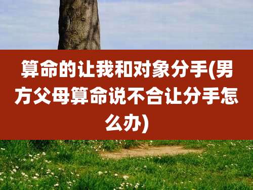 算命的让我和对象分手(男方父母算命说不合让分手怎么办)