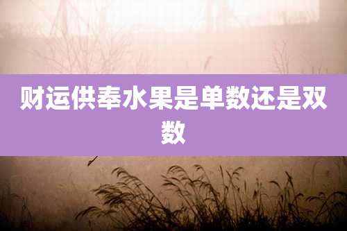 财运供奉水果是单数还是双数