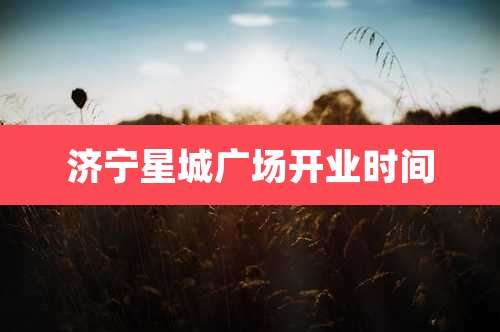 济宁星城广场开业时间