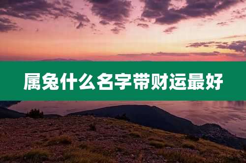 属兔什么名字带财运最好
