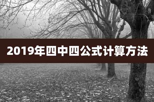 2019年四中四公式计算方法