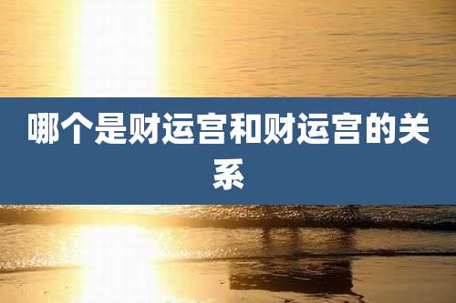 哪个是财运宫和财运宫的关系