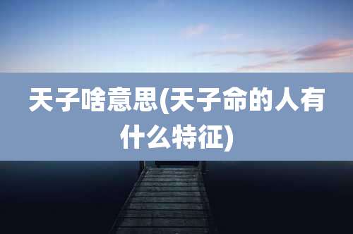 天子啥意思(天子命的人有什么特征)