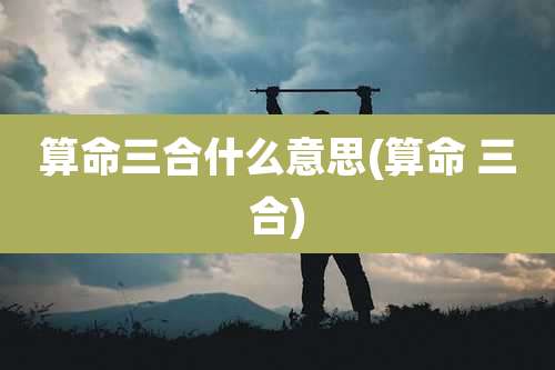 算命三合什么意思(算命 三合)