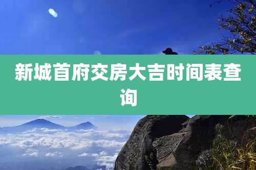 新城首府交房大吉时间表查询