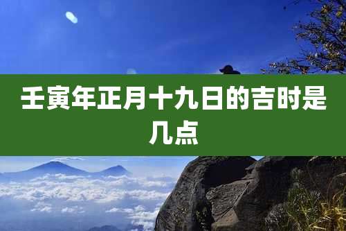 壬寅年正月十九日的吉时是几点