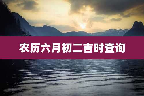 农历六月初二吉时查询