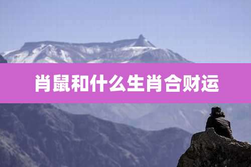 肖鼠和什么生肖合财运