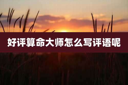 好评算命大师怎么写评语呢