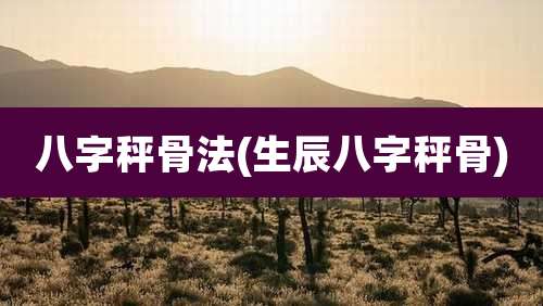 八字秤骨法(生辰八字秤骨)