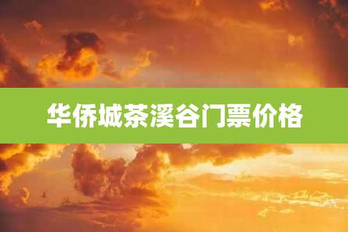 华侨城茶溪谷门票价格