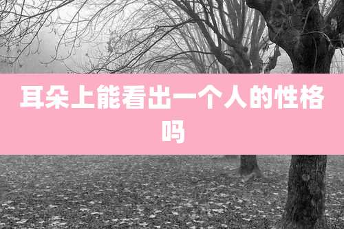 耳朵上能看出一个人的性格吗