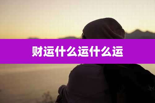 财运什么运什么运