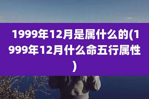 1999年12月是属什么的(1999年12月什么命五行属性)
