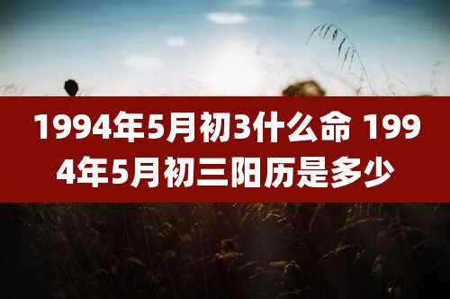 1994年5月初3什么命 1994年5月初三阳历是多少